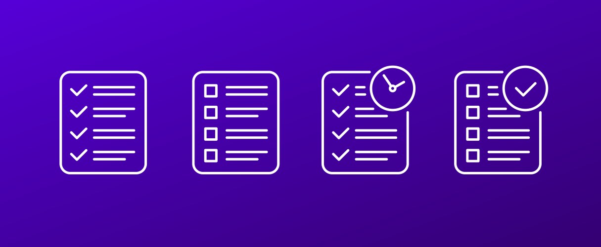 Checklist icons check list with tasks goals vector image