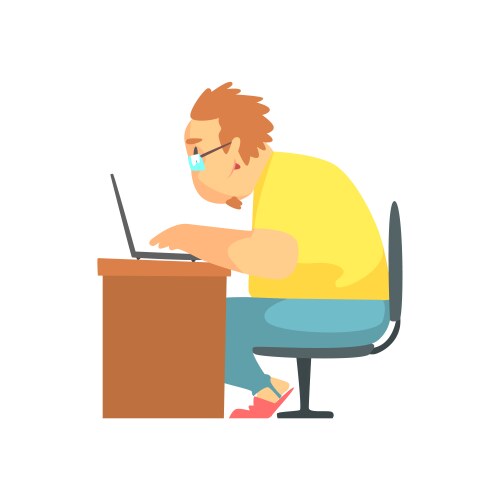 programmer working from home funny character vector image