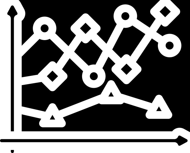 Data points plot machine learning glyph icon vector image