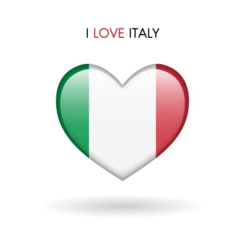 Italy Flag Heart Symbol Vector Image