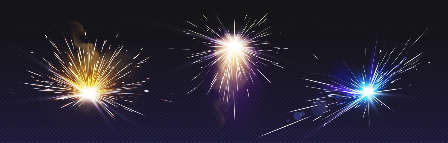 Welding Spark & Flame Effect Vector Image