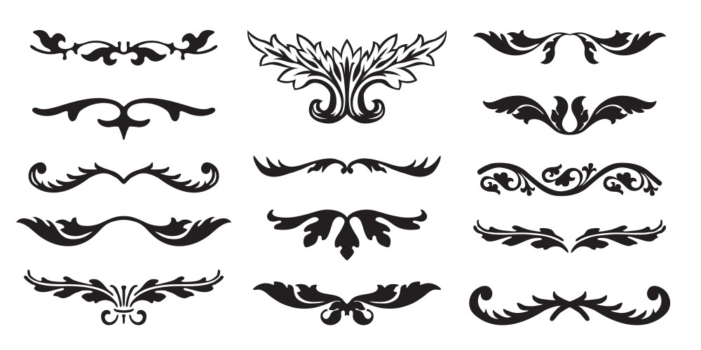 Vintage Leaf Divider Set Vector Image