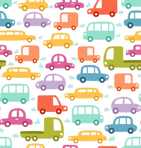 Cars doodles pattern Royalty Free Vector Image