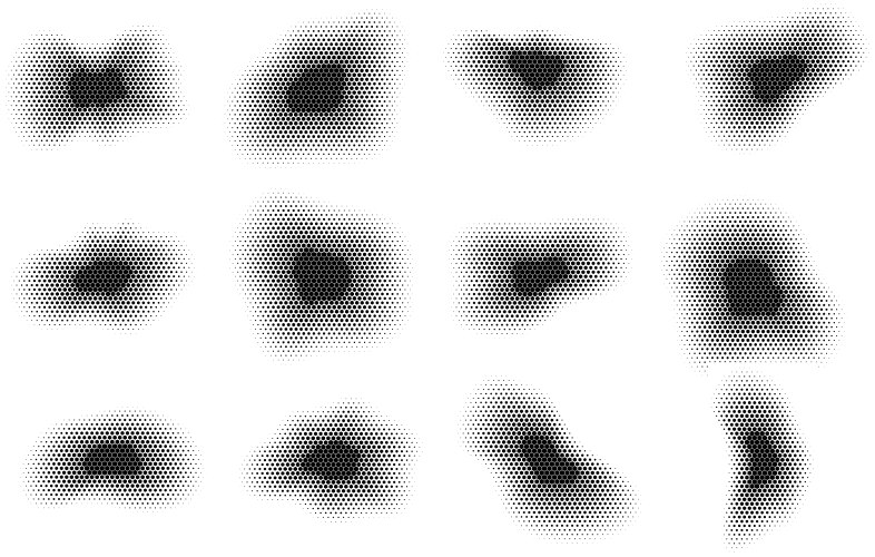Halftone hexagon pattern reprographic technique vector image