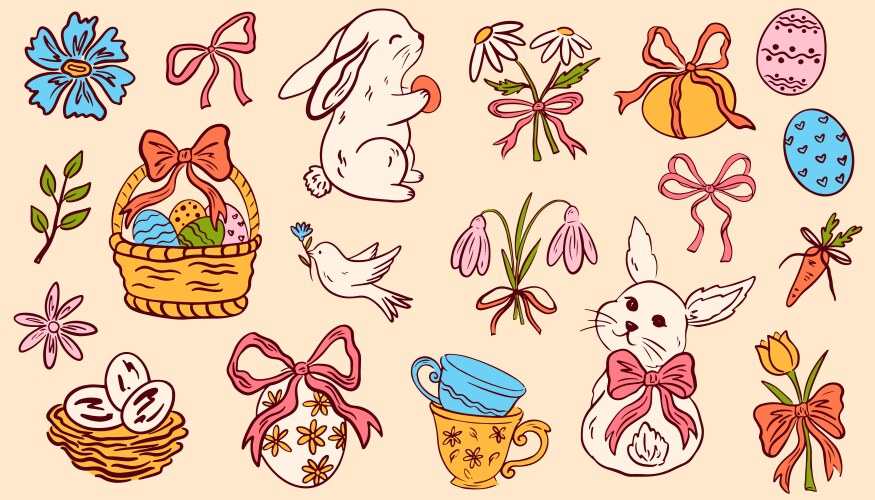 2770 easter vintage Vector Image