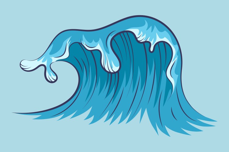 Blue ocean wave Royalty Free Vector Image - VectorStock