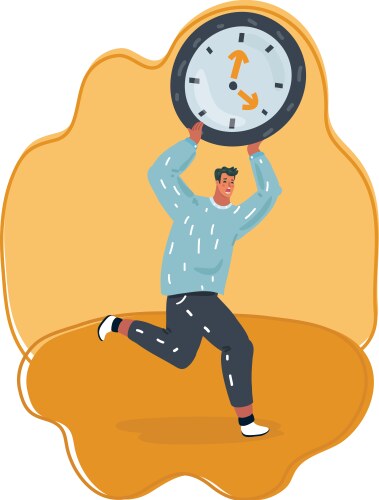 Man Running with Digital Clock vector image