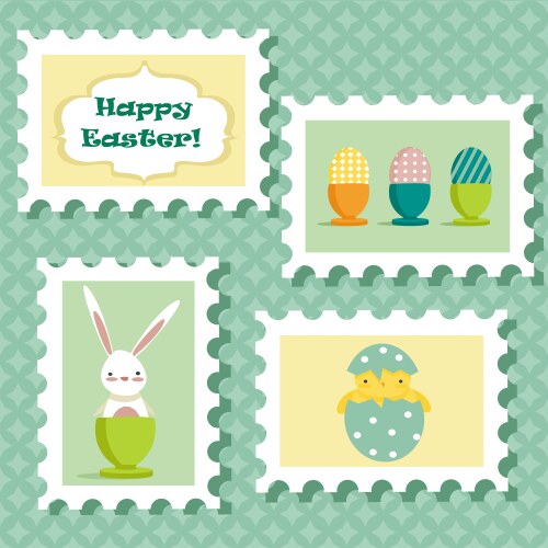 Cute easter character set Royalty Free Vector Image