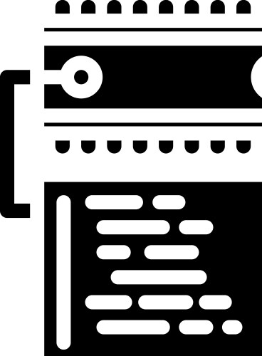 Microcontroller programming electronics glyph icon vector image