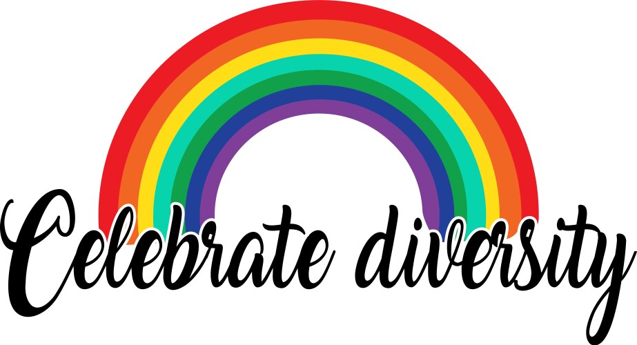 celebrate diversity template lgbt symbolism vector image