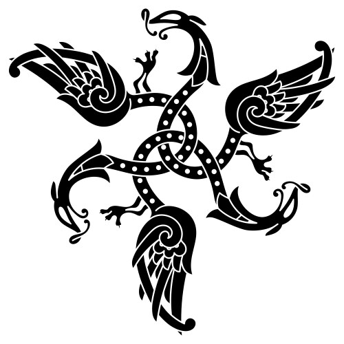 Ancient decorative dragon in celtic style Vector Image