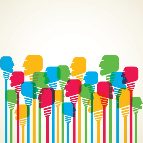 Colorful people crowd background Vector Image