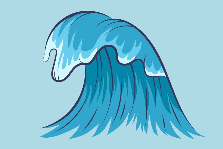 Blue ocean wave Royalty Free Vector Image - VectorStock