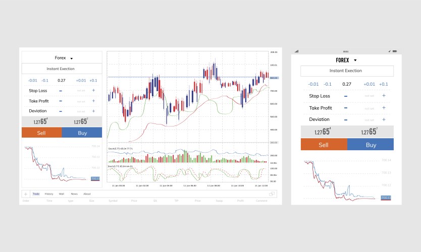 Stock trading graph vector image