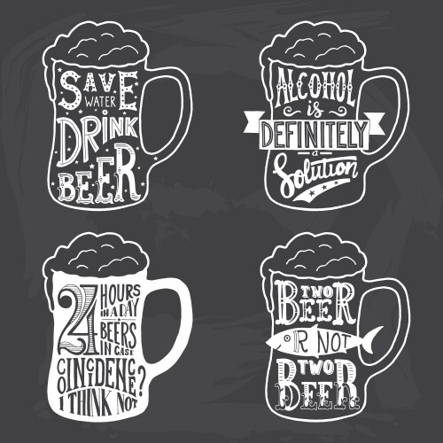 Vintage calligraphic grunge beer design Vector Image