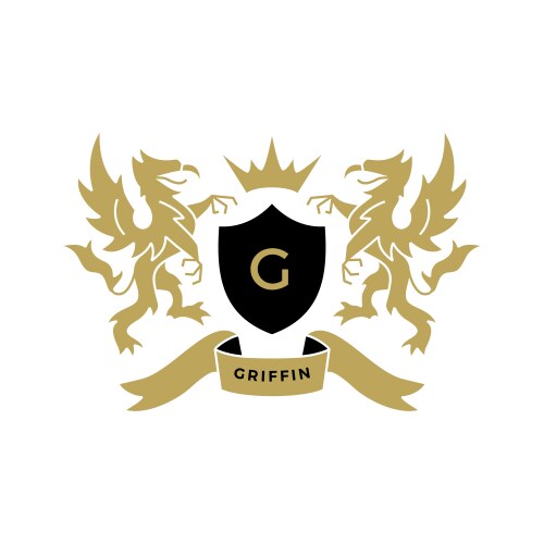 Griffin gryphon eagle lion coat arms logo icon Vector Image