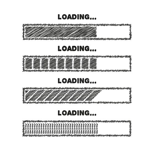 Progress loading bar set process indicator vector image