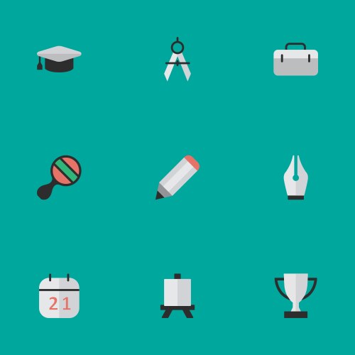 Set of simple knowledge icons elements nib vector image