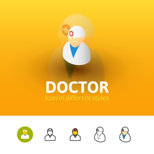 doctor icon in different style vector