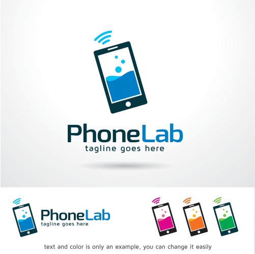 Phone lab logo template vector image