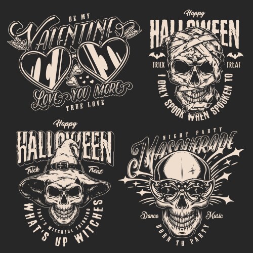 Monochrome Holiday Party Set Vector Image