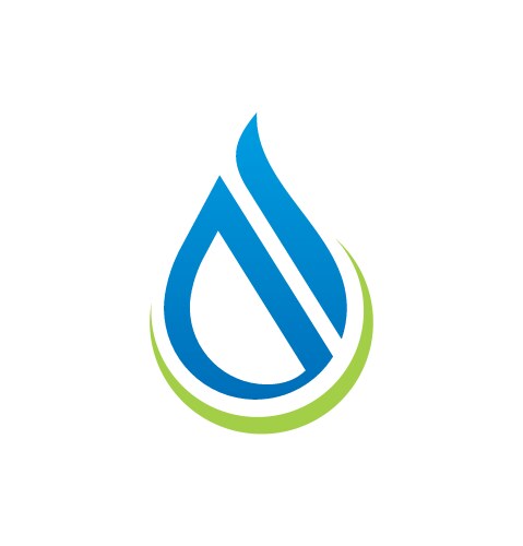 Water drop abstract shape logo vector image