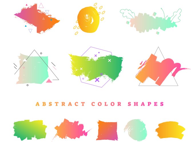 Abstract colorful gradient shape collection vector image
