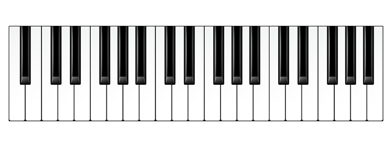 realistic piano keys musical instrument keyboard vector image