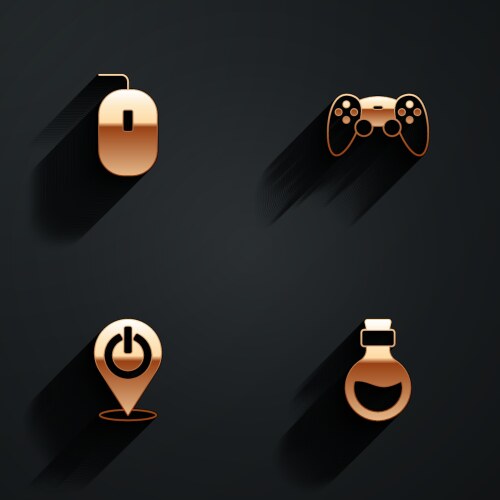 Set computer mouse game controller or joystick vector image