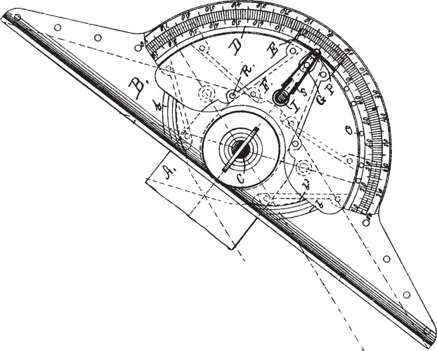 Drafting Square with Opening Arcs Vector Image