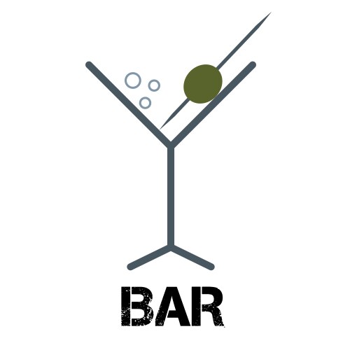Martini Cocktail Logo - Olive & Glass Vector Image