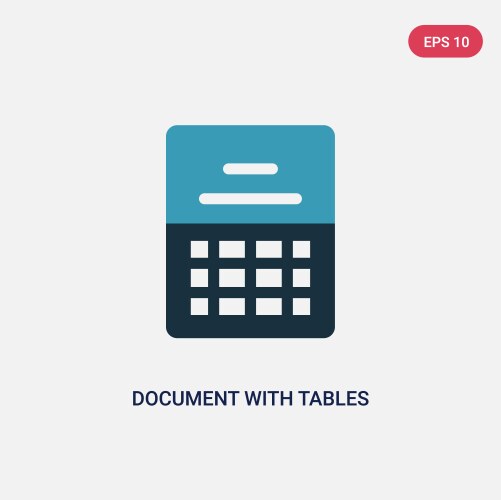 Two color document with tables icon from user vector image