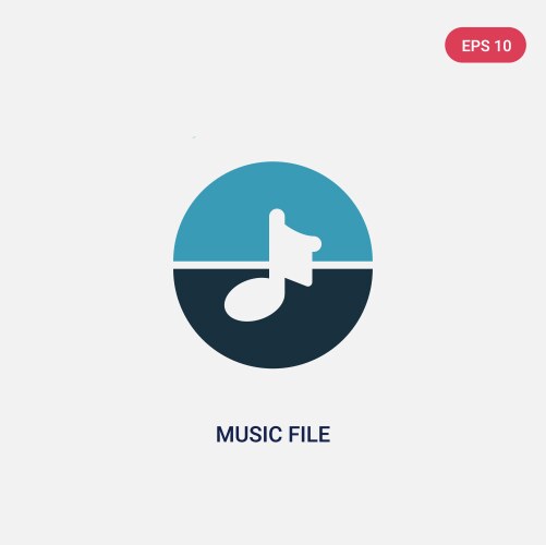 Two color music file icon from user interface vector image