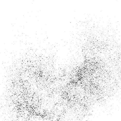 black grainy texture isolated on white vector image