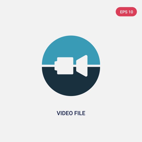 Two color video file icon from user interface vector image