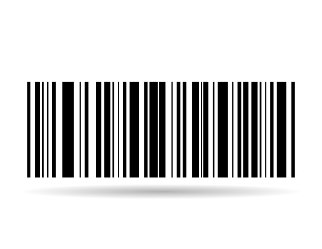 Barcode shadow icon bar code for web flat design vector image