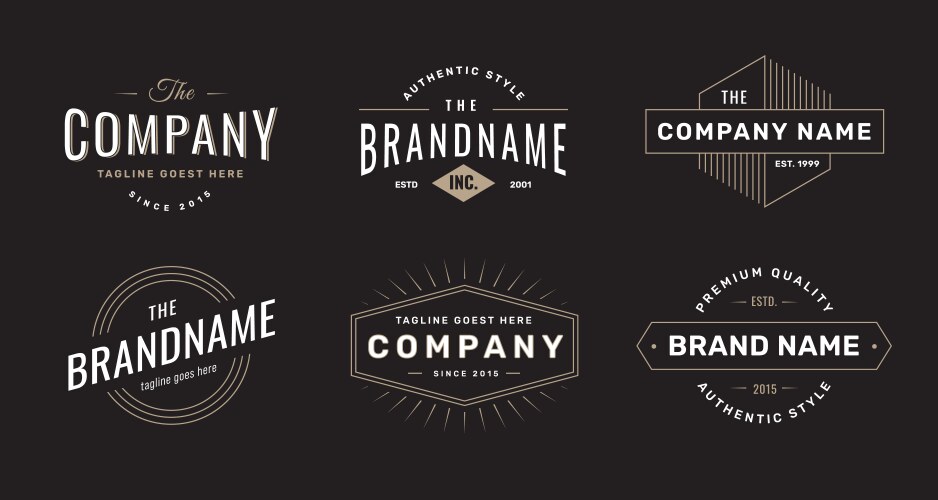 Retro logo set with typography vol1 Vector Image