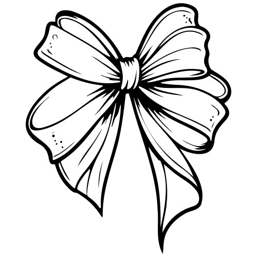 Ribbon ink hand drawn line transparent background Vector Image