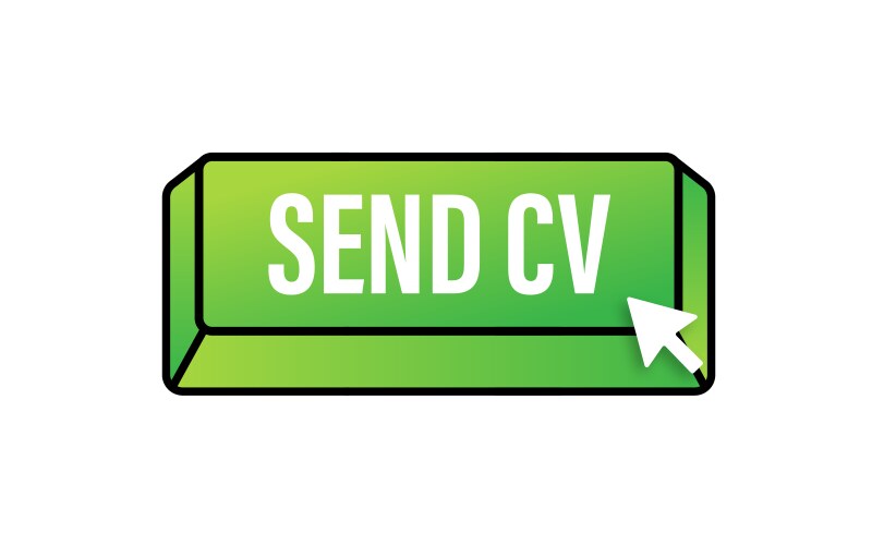 Send cv button in 3d style on blue background vector image