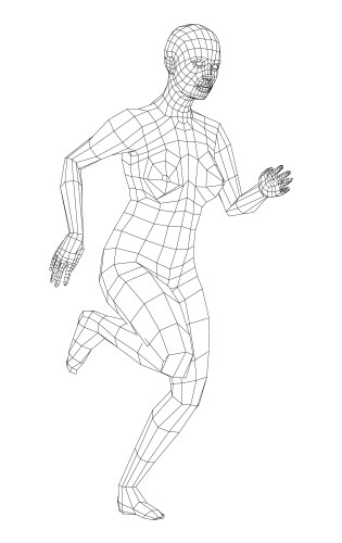 wireframe running woman vector image