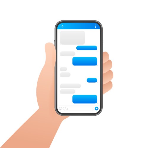 Chat interface application with dialogue window vector image