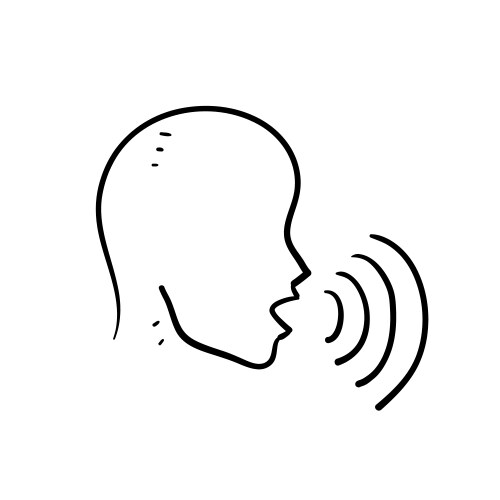 hand drawn doodle human voice symbol vector image