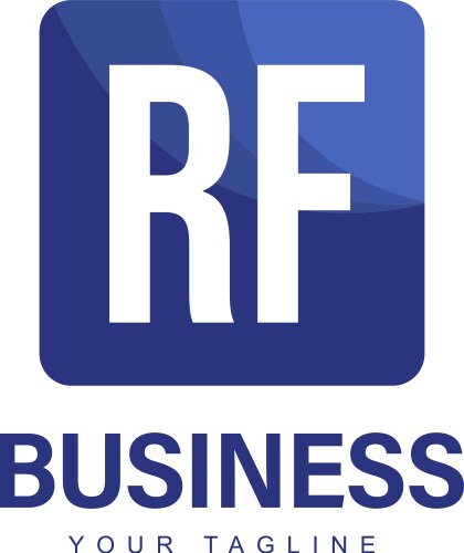 Rf initial a logo design with abstract style vector image