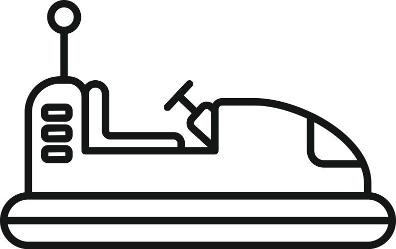 Bumper car amusement park ride icon representing Vector Image