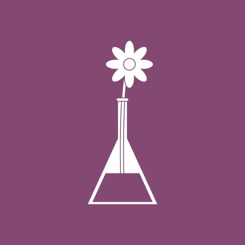 Icon flower in test tube vector image