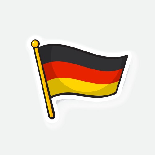 Sticker flag germany on flagstaff vector image