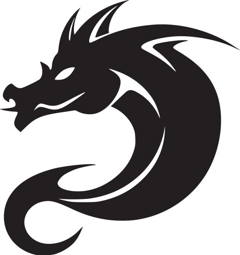 Black Dragon Logo - Mythical Creature Vector Image