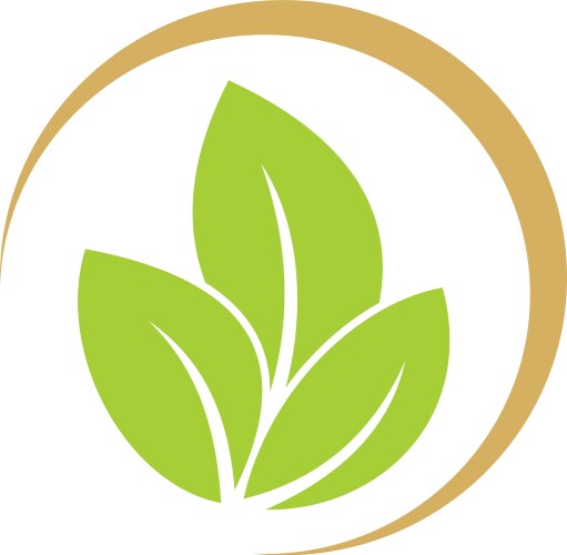 Organic green leaf nature logo Royalty Free Vector Image