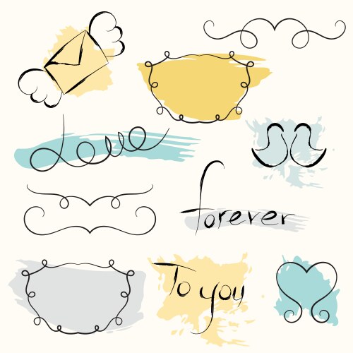Hand drawn vintage design elements Royalty Free Vector Image
