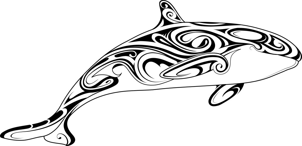 Tribal Orca Tattoo Ornament Vector Image